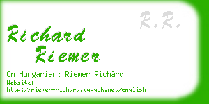 richard riemer business card