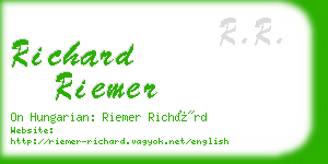 richard riemer business card